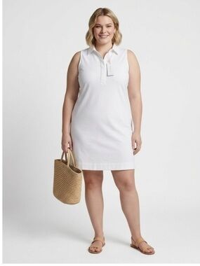 NWT XS Vineyard Vines Women’s White Sleeveless Polo Midi Dress